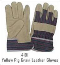 4101 Yellow Pig Grain Leather Gloves